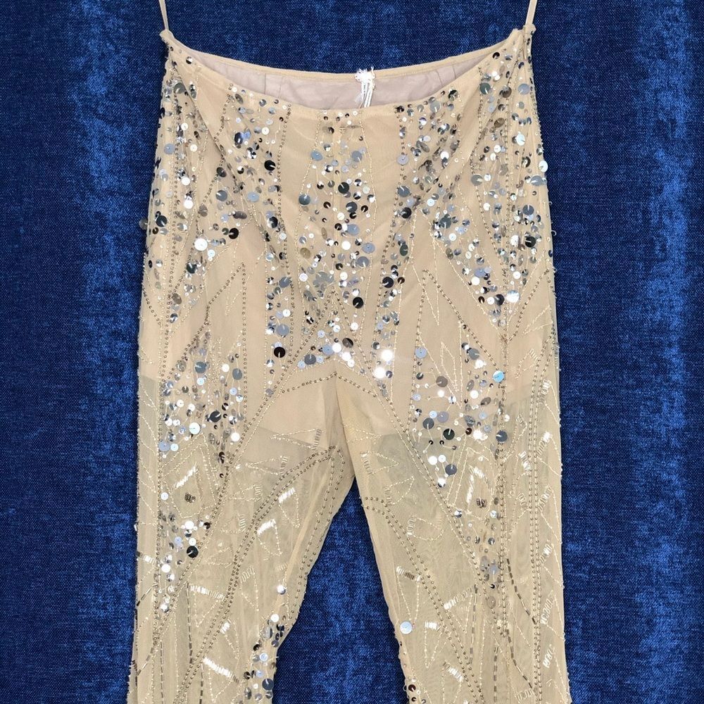 Free People Center Stage Embellished Flare Pants - Picture 7 of 10